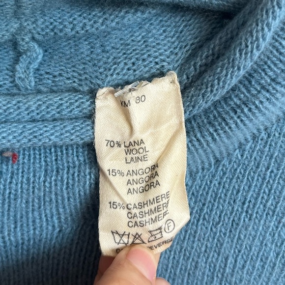 Krizia MAGLIA Wool-Cashmere-Angora embroidered bunch of flowers with dog - Picture 3 of 14